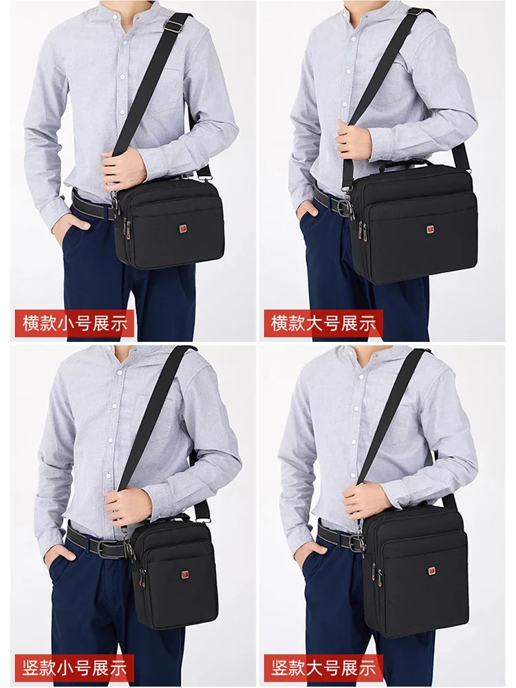 Men\'s Oxford Cloth A4 Book Laptop Pad Crossbody Bag Large Capacity Shoulder Bag Business Casual Bag Handbag Work Messenger Bag