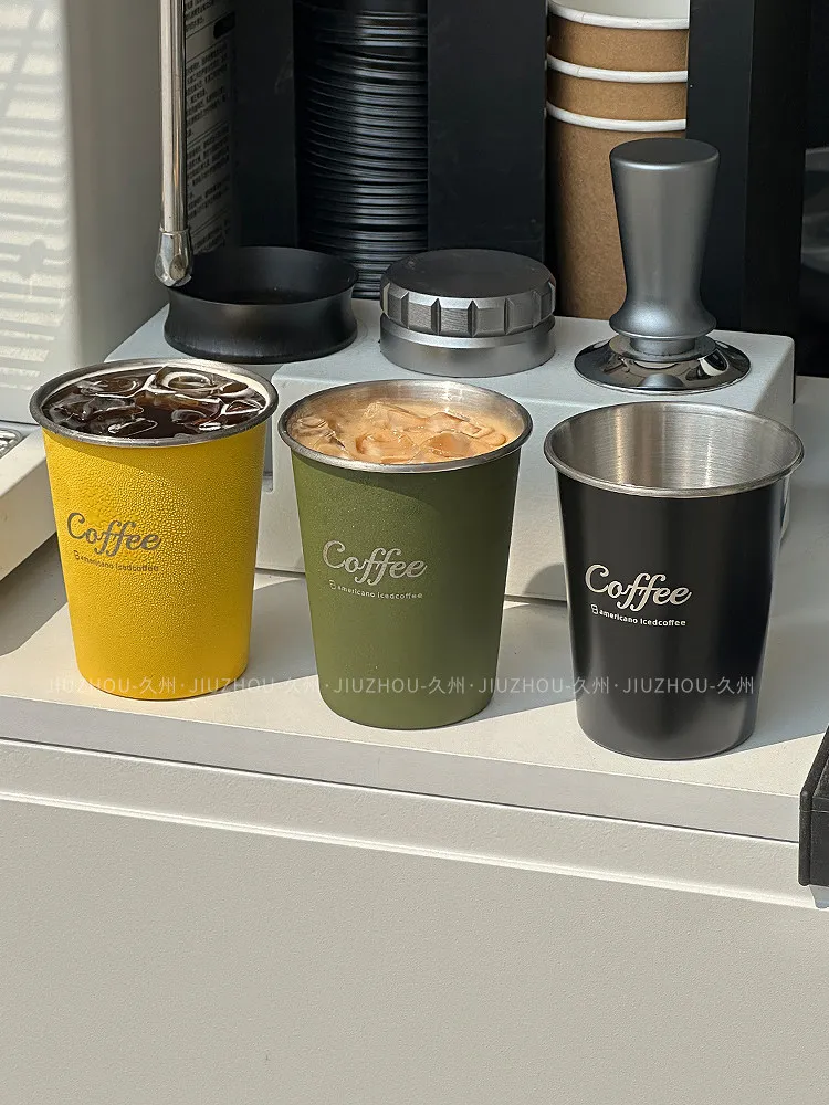 304 Stainless Steel Coffee Cup Iced Americano Insulated Reusable Tumbler Portable Outdoor Camping Water Mug for Daily Use Travel