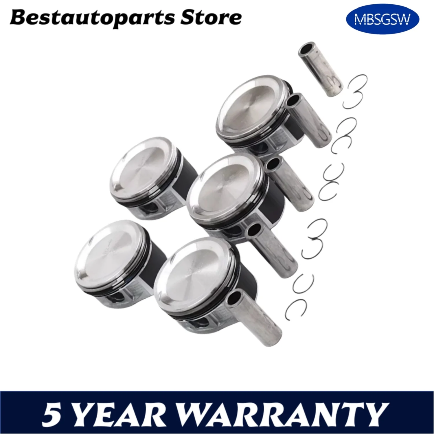 STD Oversize 0.5 Engine Parts Piston & Rings Set Fit 2.5 L T L5 GAS B5254T For Volvo S40 S60 S80 C30 C70 XC90 2.5T 2.5L 30731508