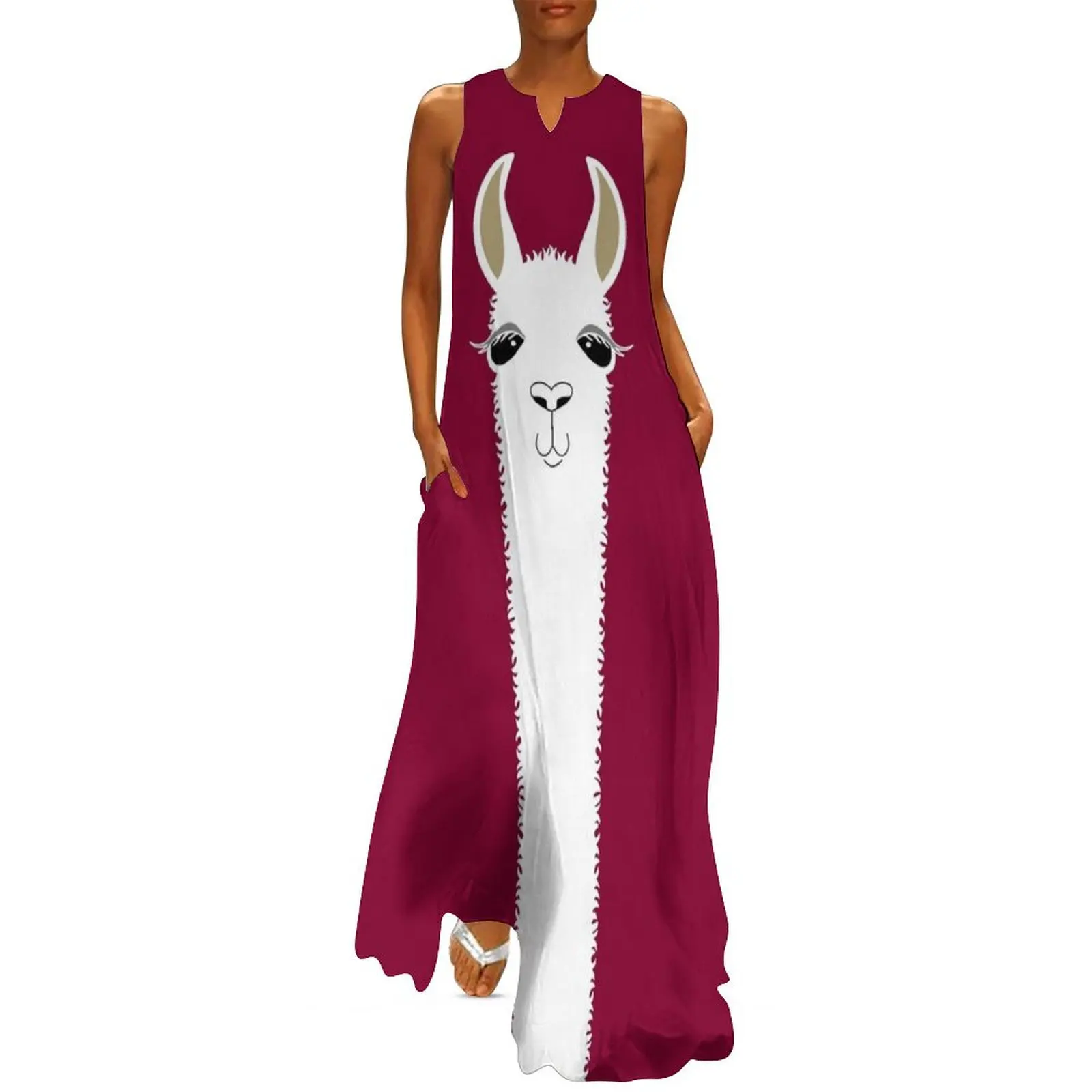 

LLAMA PORTRAIT #3 Long Dress dress party night party dress women elegant luxury women"s elegant loose dresses