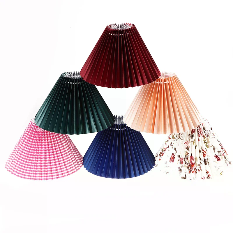 1Pc Washable Table Lamp Cover Ceiling Decor Fabric Pleated Lampshade Modern DIY Retro Chandelier Cloth Cover Living Dining Room