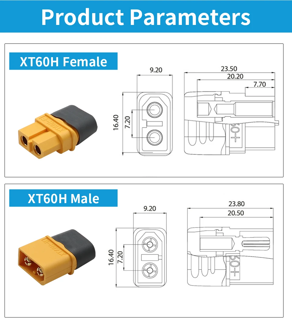 OMCH XT60 12/14AWG XT90 10AWG Stecker und Buchse Batterieanschluss mit Silikonkabel für RC-Flugzeug Lipo-Akku Drohne Auto – Detail 4