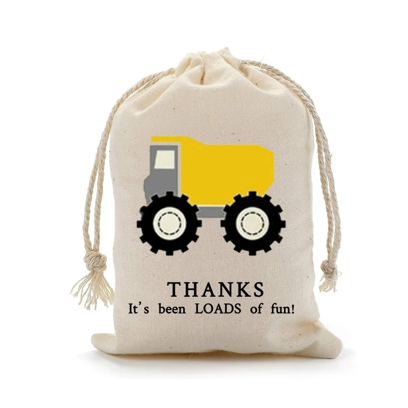 5pcs Loads of Fun candy gift Bags Construction Dump Truck Theme boy first 1st 2nd 3rd 4th happy Birthday Party decoration Favor