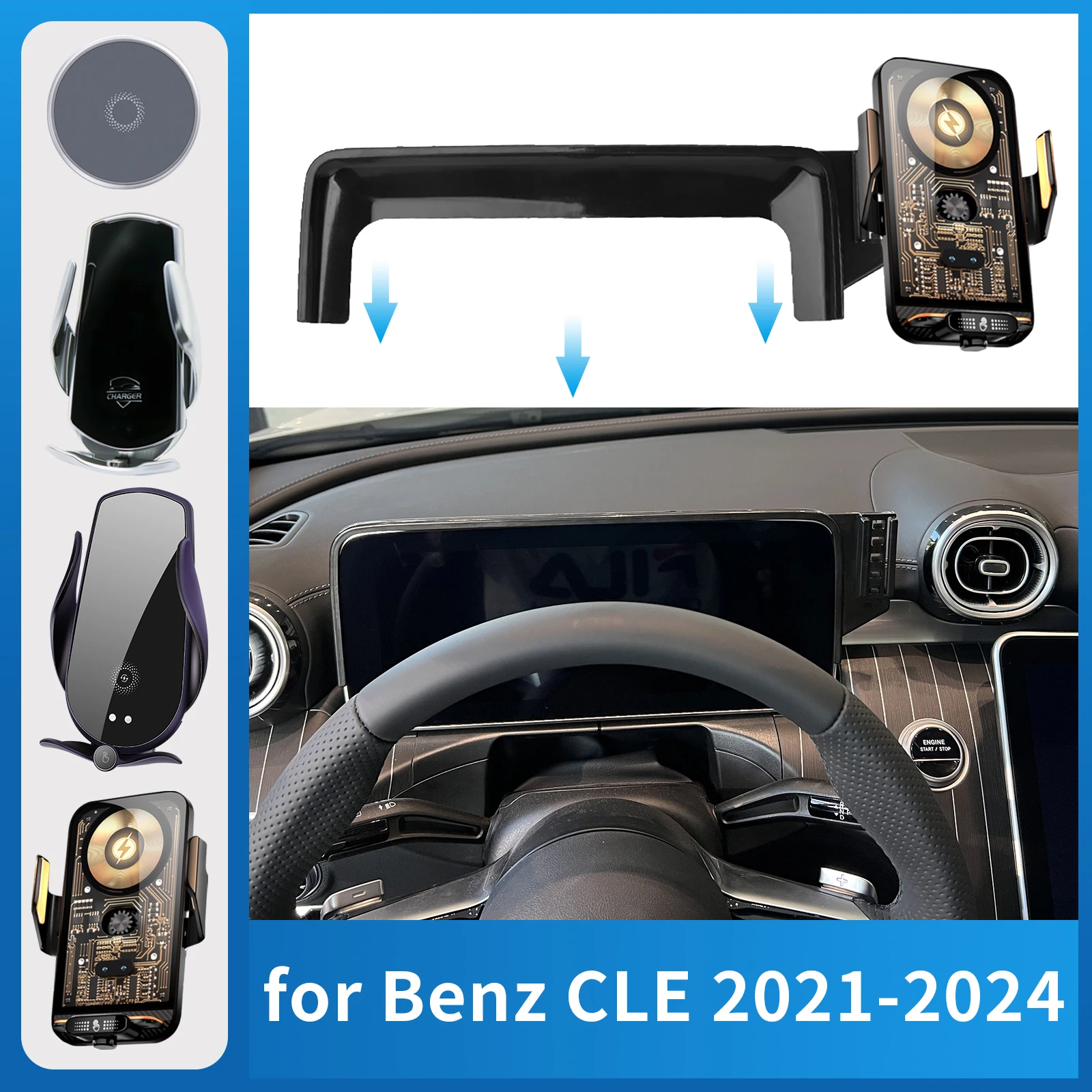 

Car Mobile Phone Holder Fit for Mercedes Benz CLE 2021-2024 Coupe Sport Charging GPS Bracket Navigation Stand Auto Accessories