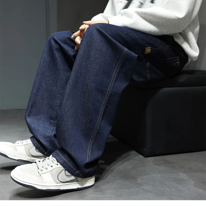 Vaqueros holgados de pierna recta y ancha para hombre, pantalones largos informales de nueva moda, elegantes y versátiles para otoño e invierno