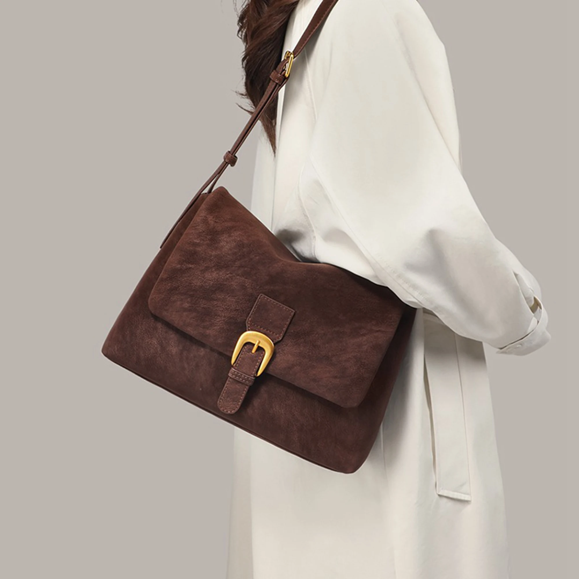 CKKUI Vintage Women's Shoulder Bags Luxury High Quality Leather Underarm Bag 2026 New Versatile for Commuting Shopping Tote Bag