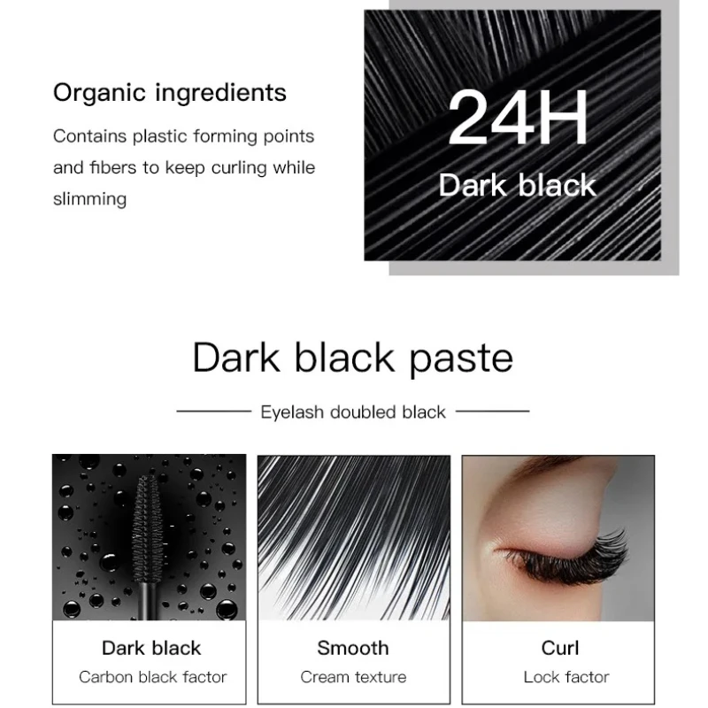 Extension 4D Pure Silk Fiber Lash มาสคาร่าแต่งหน้ากันน้ํา Ultra Black Volume และความยาวหนา lash Extension แต่งหน้าขนตา