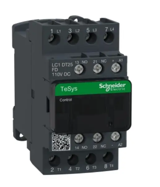 LC1DT25FDC  LC1-DT25FDC  LC1DT25FD Contactor, TeSys Deca, 4P(4 NO), AC-1, 0 to 440V, 25A, 110VDC standard coil