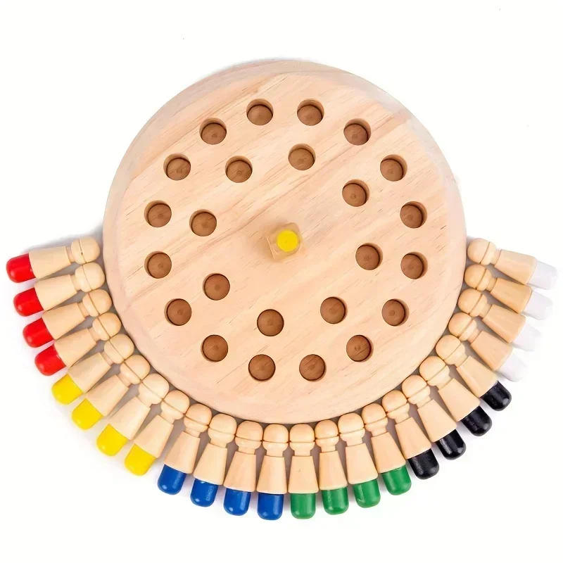 Memory-Match-Spiel aus Holz – Lern-Schachpuzzle für Kinder und Erwachsene – Fortgeschrittene – tragbares Familienbrettspiel