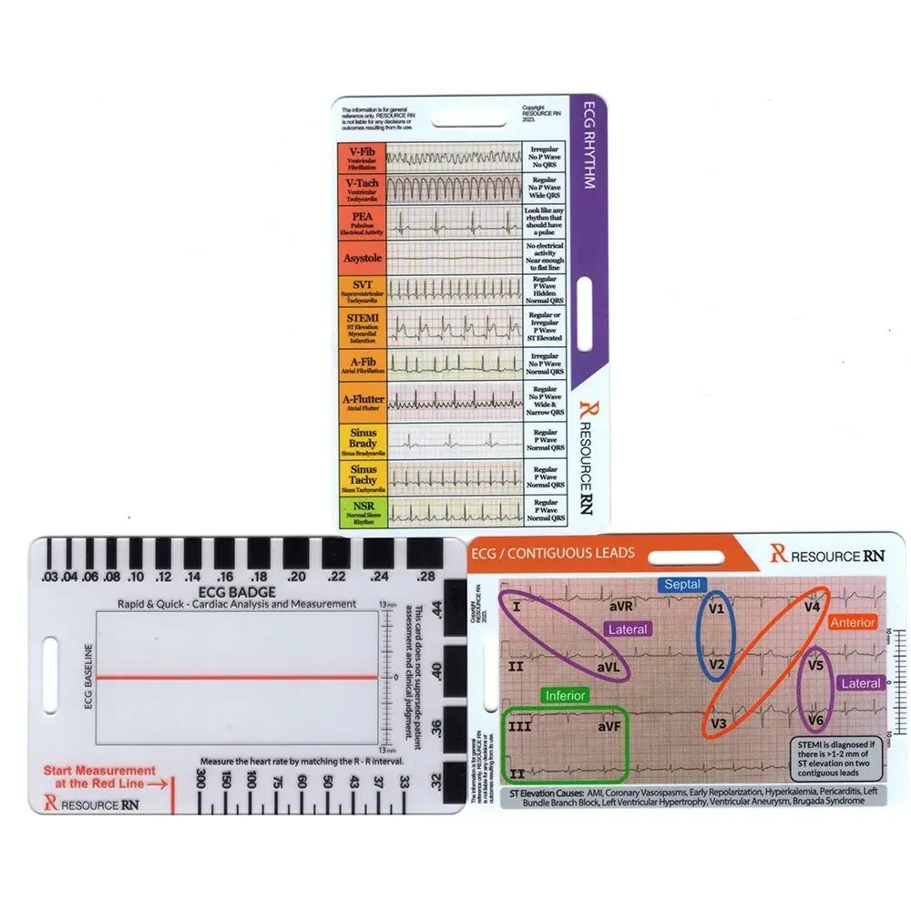 New Transparent EKG Calipers Horizontal Vertical Plastic ECG 7 Step Ruler Portable Assessment Tool