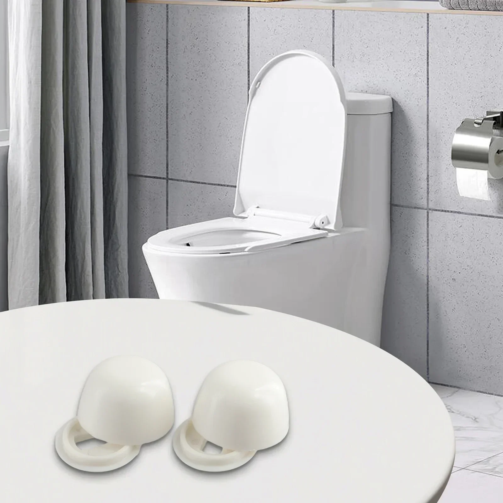 

Practical And Easy To Clean Toilet Anchor Screw Cap 2 Pairs Plastic Stinkpot Bolt Cover For A Beautiful Bathroom