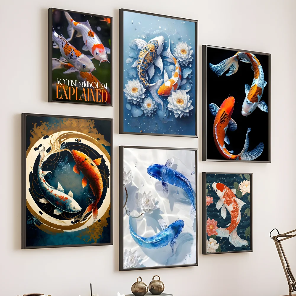 Koi Fish That Always Brings Good Luck Poster Home Living Room Wall Room Bed Bedroom Home Decoration