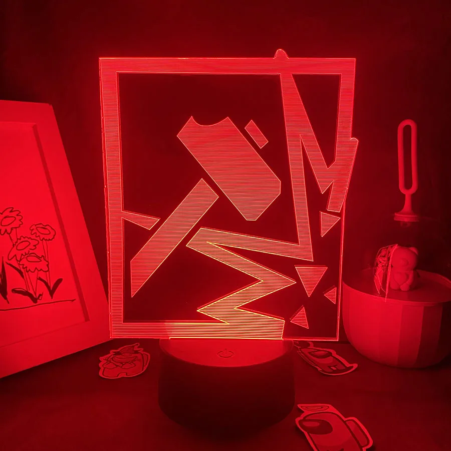 Rainbow Six Sledge FPS Game LOGO 3D Led RGB Night Lights Cool Gift For Friends Bedroom Table Colorful Mark Decor Neon Lava Lamps