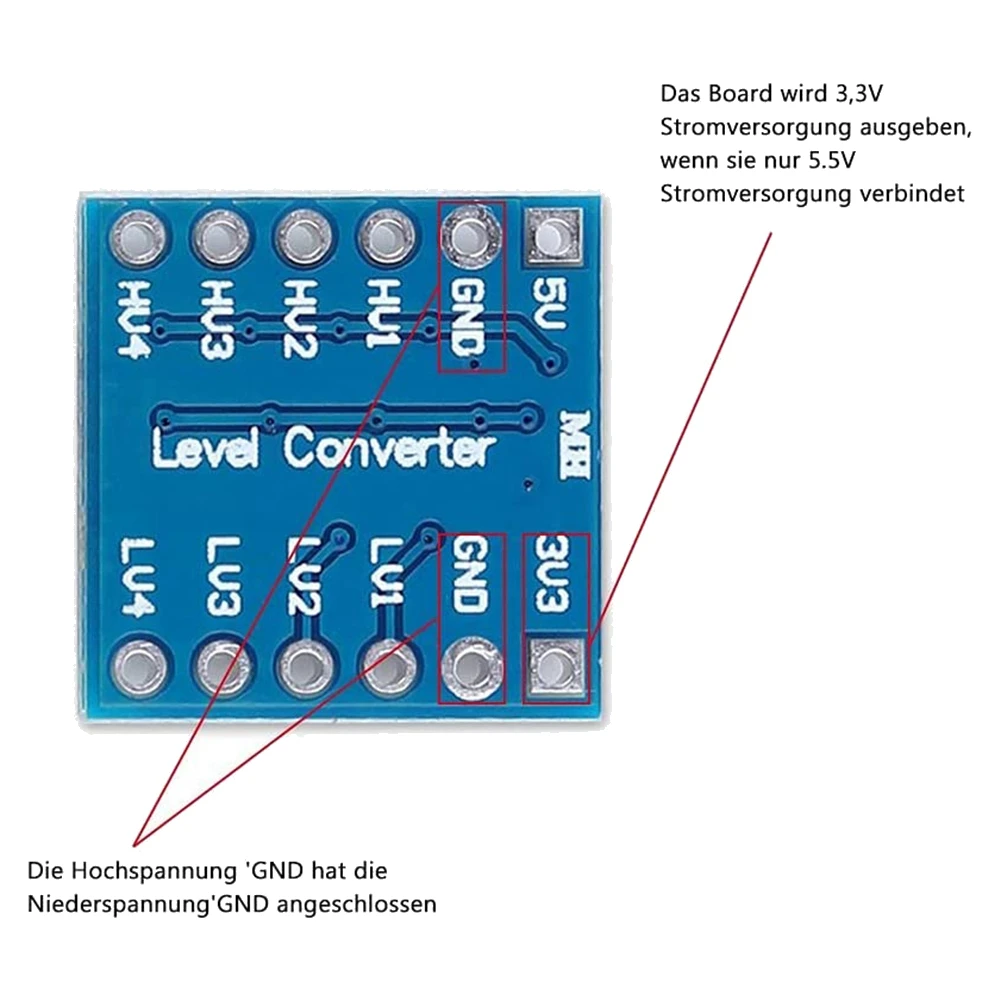 10ชิ้น4ช่อง IIC ตัวแปลงระดับลอจิก I2C โมดูลแบบสองทิศทาง3.3V ถึง5V สำหรับ Arduino