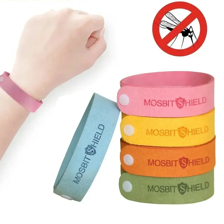 Pulsera repelente de mosquitos para niños, banda ajustable de Material Natural no tóxico para interiores y exteriores