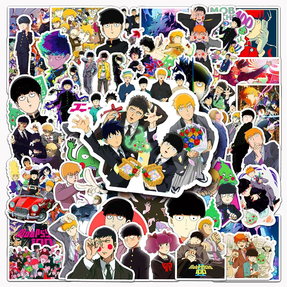 

10/30/50pcs NEW Mob Psycho 100 Anime Stickers Cool Decal Toy DIY Motorcycle Guitar Suitcase Car Cartoon Waterproof Magan Sticker