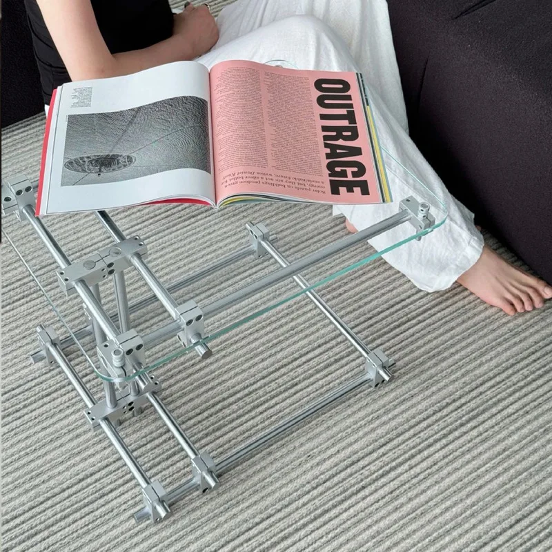 side optical axis simple cart Nordic Internet celebrity living room sofa transparent gradual change color coffee table