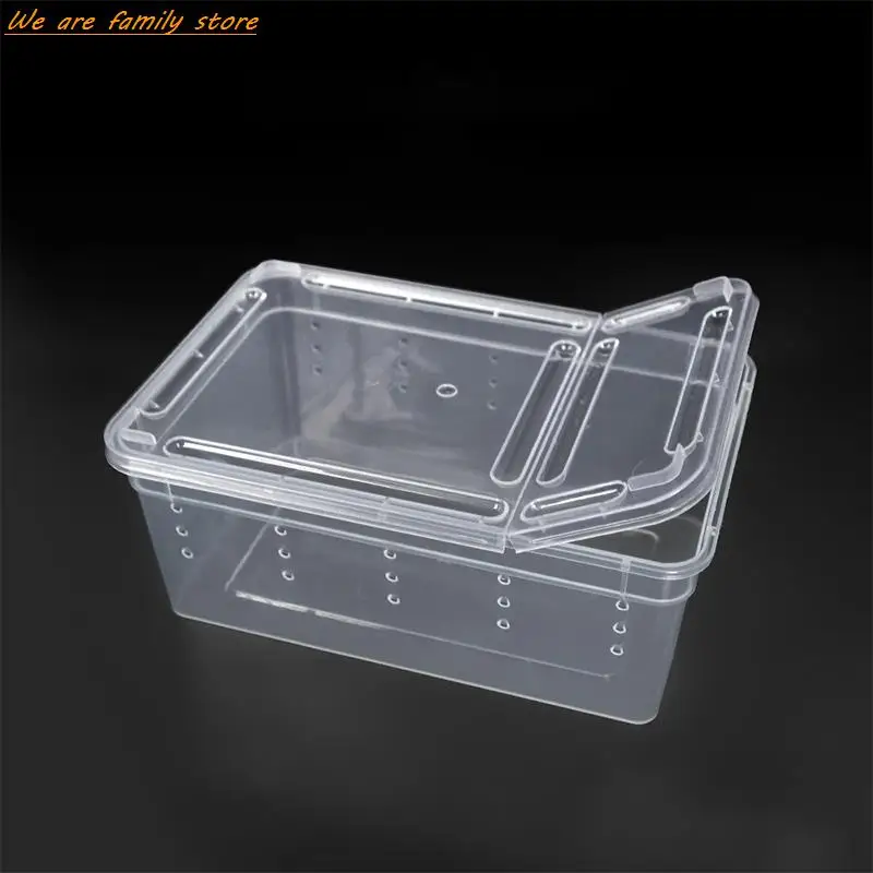 19cm x 12.5cm x 7.5cm Terrarium dla gadów pająk przeźroczyste tworzywo sztuczne karmienie Box Insect Food Feeding Container