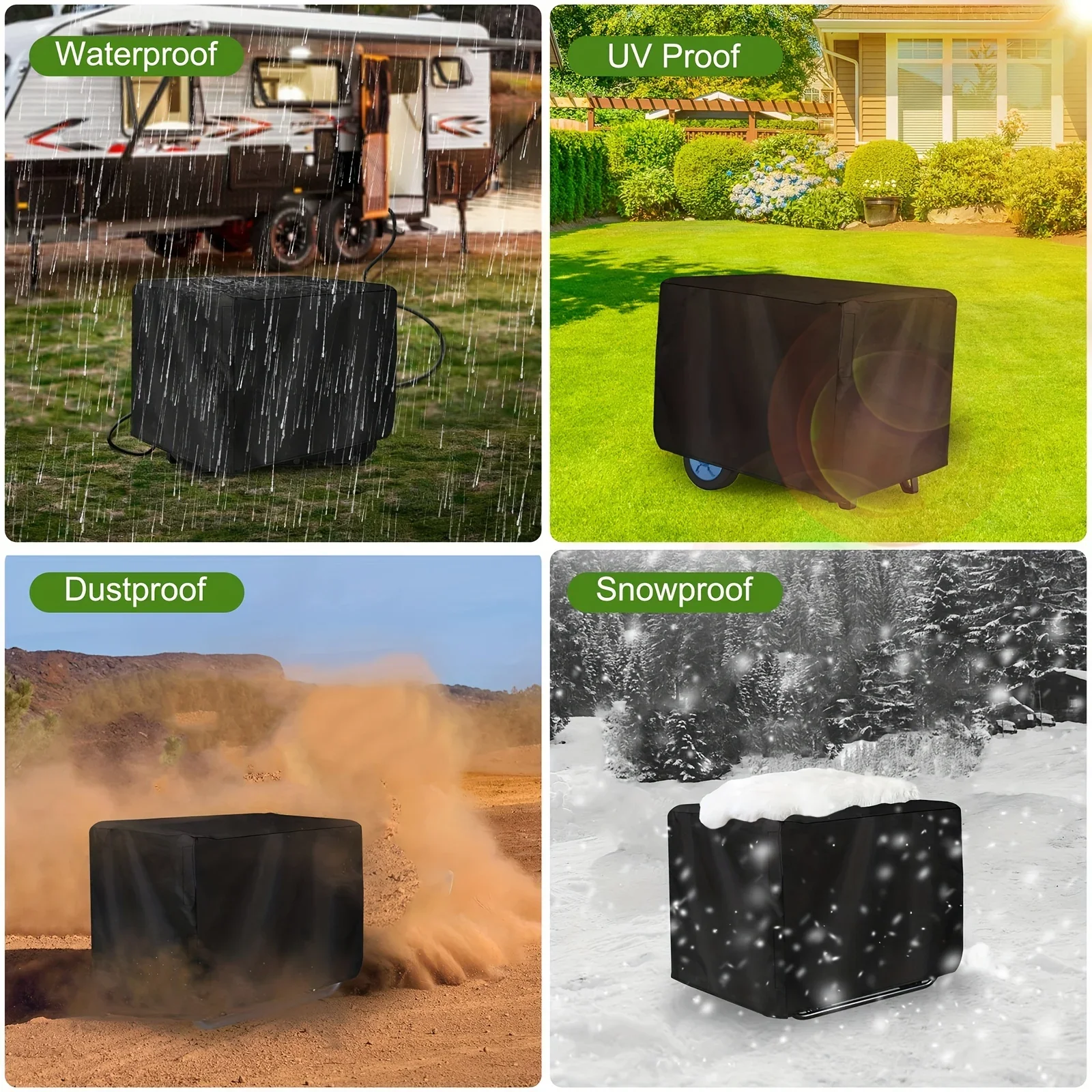 Outdoor Generator Protective Cover - Protects 5000-10000 Watt Portable Generators from Rain, Snow, and Breathable
