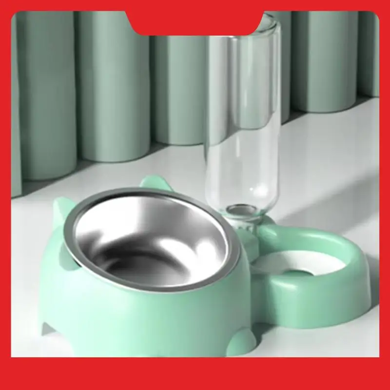Water Bowl Set 16 Degree Tilted Dog Dish With Water Dispenser Removable Pet Feeder Bowl Dog Drinking And Eating Bowl