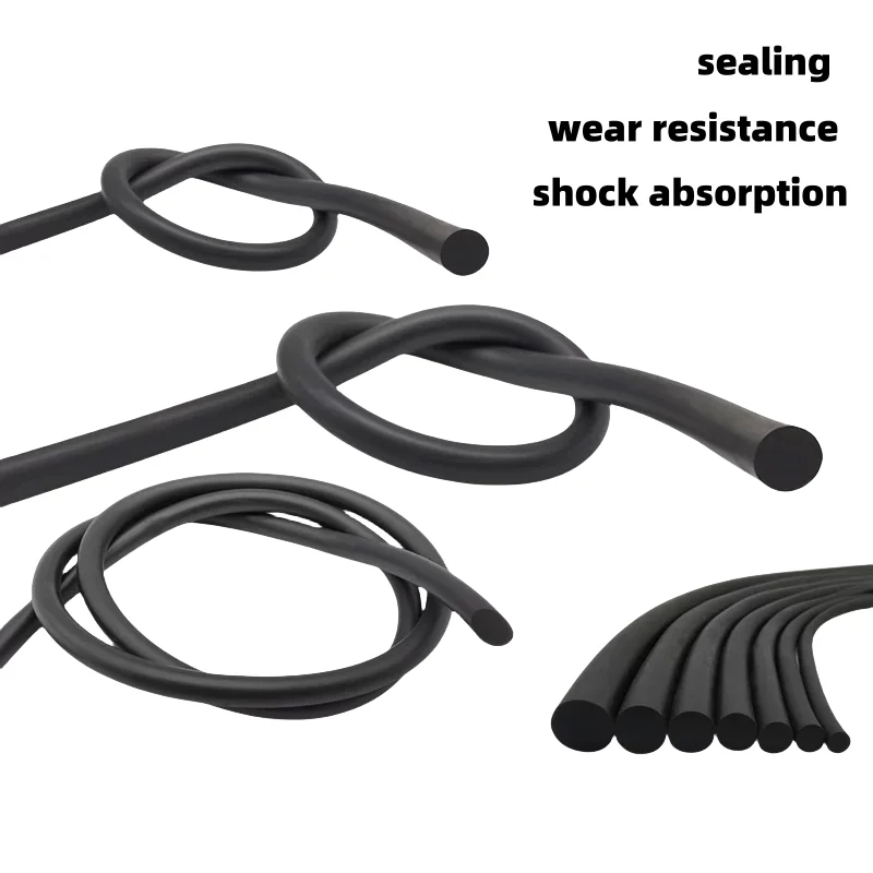 1/3/5M Dia 1.5 2 2.5 3 4 5 6 7 8 9 10mm Solid Black NBR Sealing Strip Oil Resistance Nitrile Rubber Round Strip NBR Strip