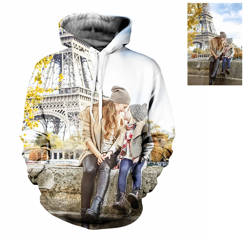 Custom 3D Print Hoodie For Men DIY Photo Logo Name Team Number Customized Hoodies Dropshipping Wholesale Sweatshirts Tracksuit