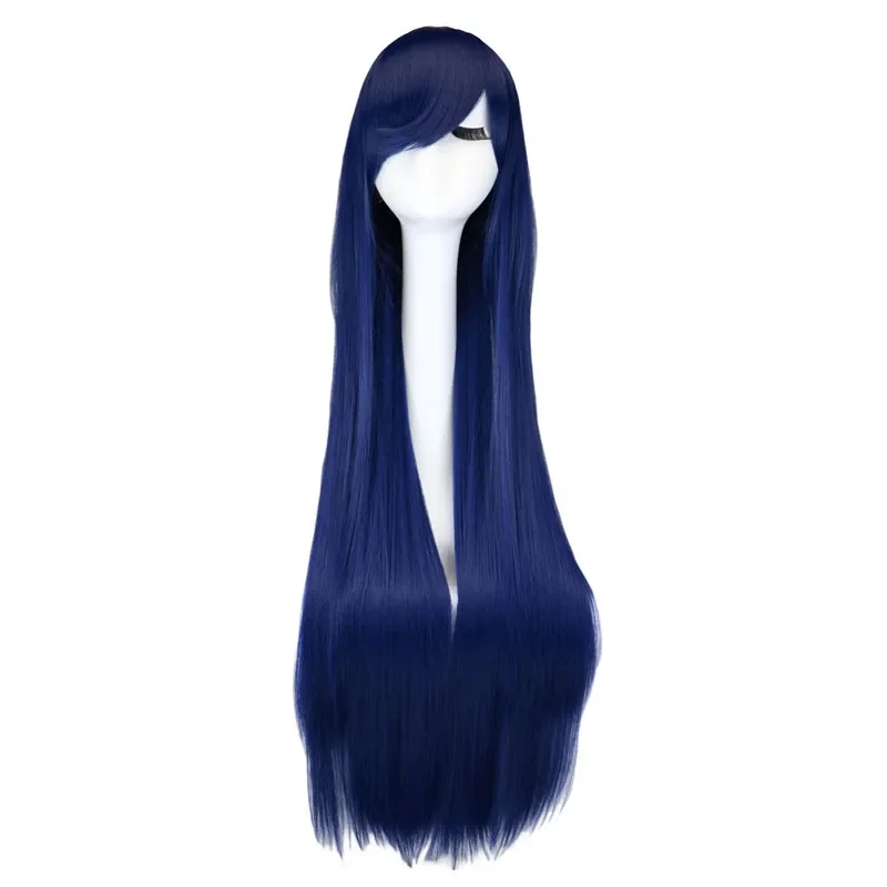 LoL Ahri Dark Blue Wig League of Legends Cosplay Wig Anime 100 Cm Long Straight Navy Synthetic Hair Wigs Peruca Pelucas