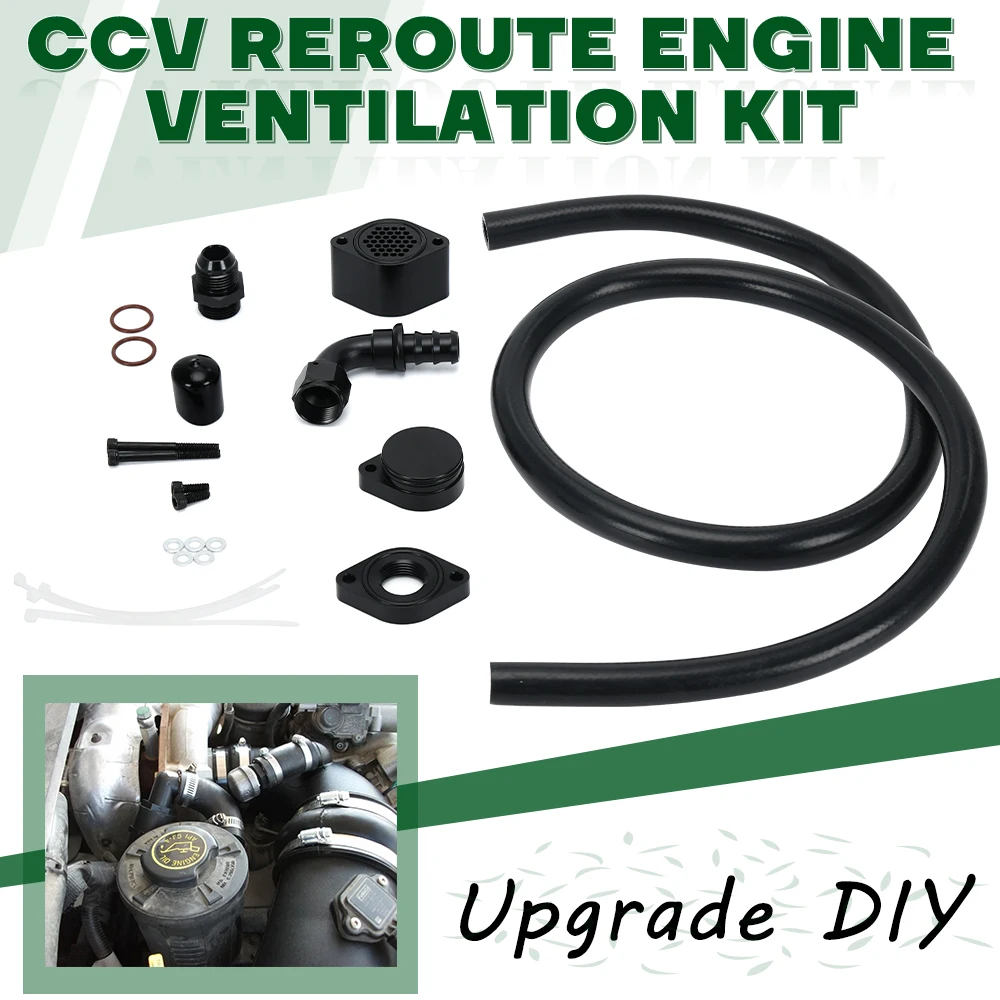 Function CCV Reroute Engine Ventilation Kit For 11-23 Ford Super Duty 6.7L Powerstroke Crankcase Breather Set Replacement