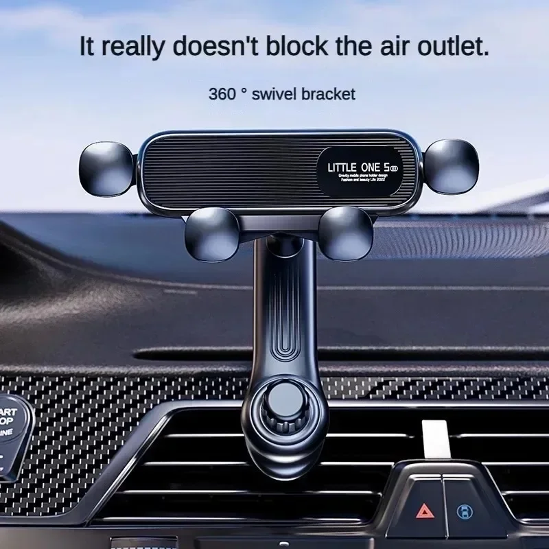 New Gravity Car Air Vent Phone Holder Universal Shockproof GPS Clip Smartphone Stand Mount 4.7-7 Inch