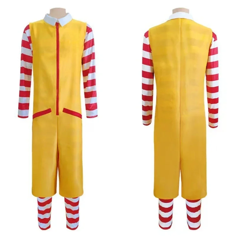 M Uncle Clown Cosplay Anime Parent-Child Costume Jumpsuits Fastfood Yellow Clown Clothing for Kids Adult Halloween Christmas sui