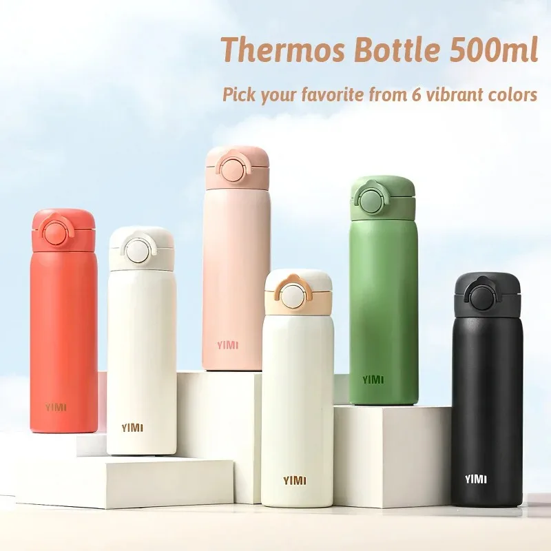 500ML Thermos Bottle Vacuum Flasks Tumbler 304 Stainless Steel Thermal Water Bottle Keep Hot And Cold Insulated Cup Drinkware