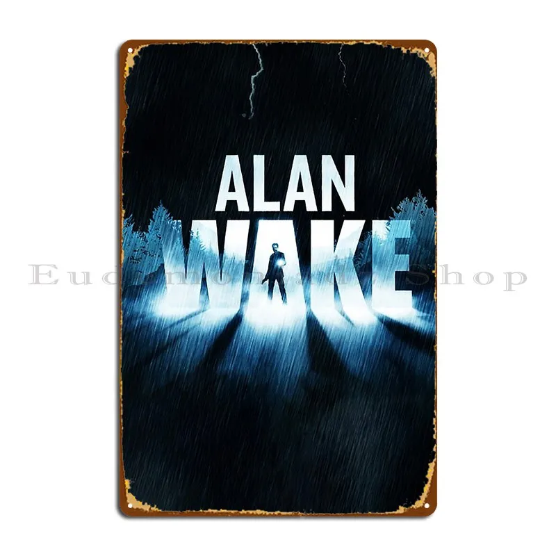 Alan Wake 2 Game Alan Wake Ii Artwork Dannyxty Metal Signs Painting Wall Cave Print Club Bar Rusty Tin Sign Poster