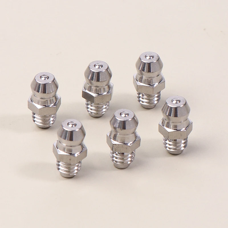 10 Uds 201 rosca M6 de acero inoxidable ajuste de grasa hidráulica recta conexión de boquilla de grasa pezones de grasa para rodamiento
