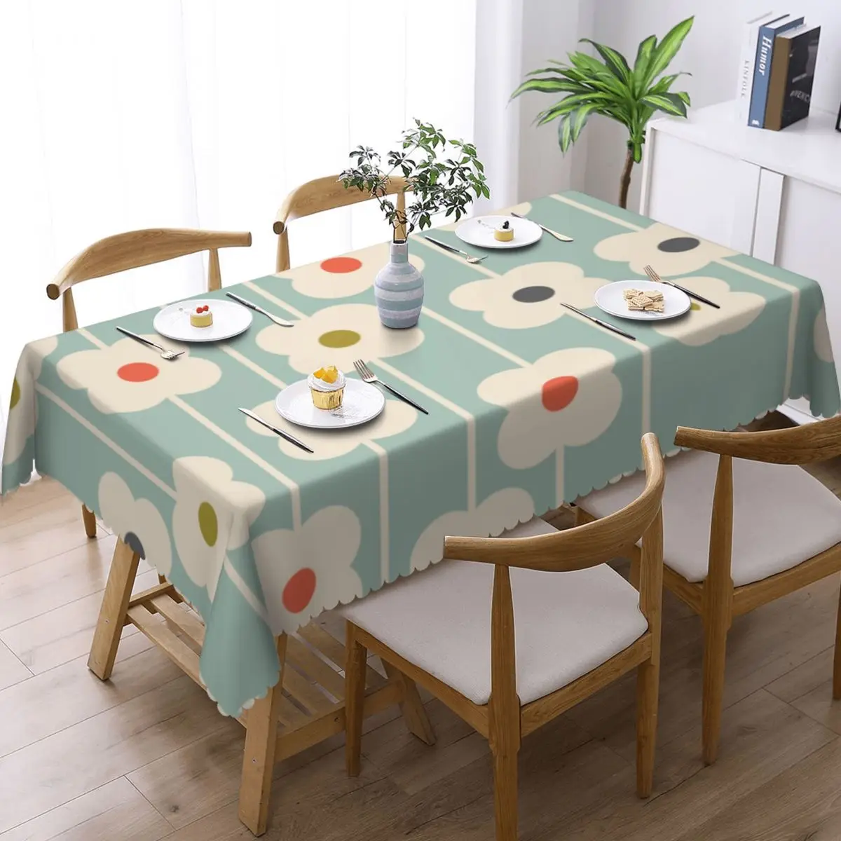 Customized Rectangular Orla Kiely Multi Stem Tablecloth Fit 40