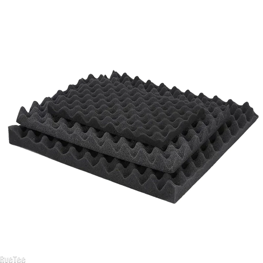 2PCS 30x30cm Toolbox Wave Sponge Shock Absorbing Toolbox Foam High Density Lining Noise Reduction Sound Insulation Cushioning