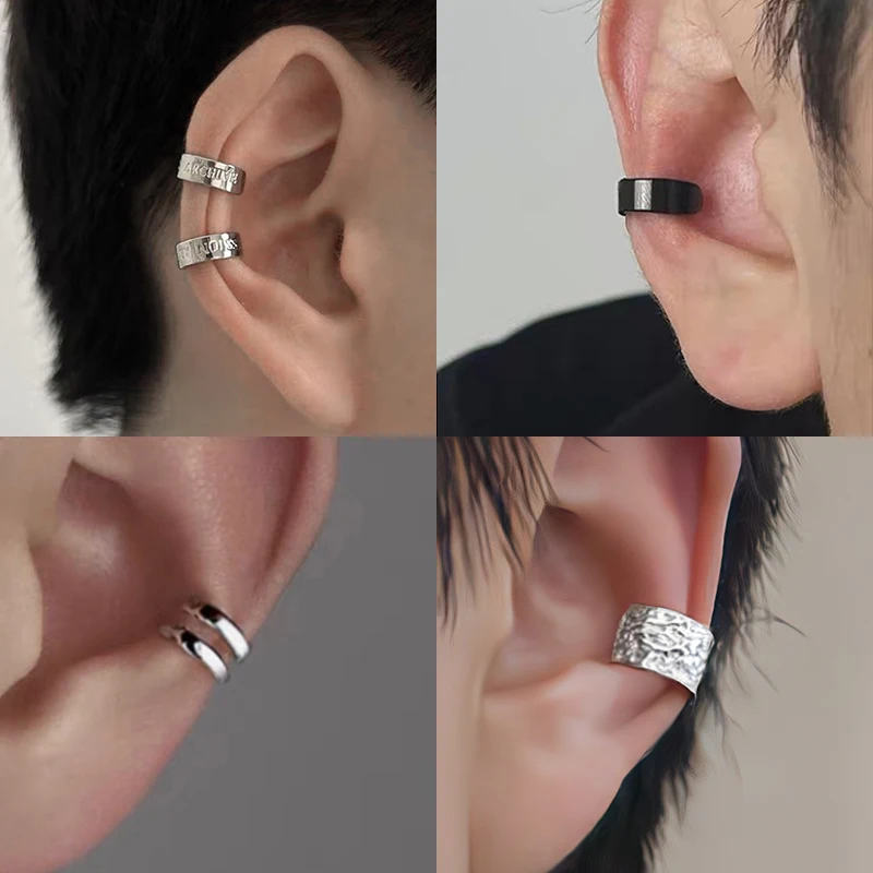 Pendientes de Clip de oreja Pop sin perforaciones de acero inoxidable Punk coreano para hombres y mujeres, joyería de tendencia, regalo de fiesta, 1 ud.