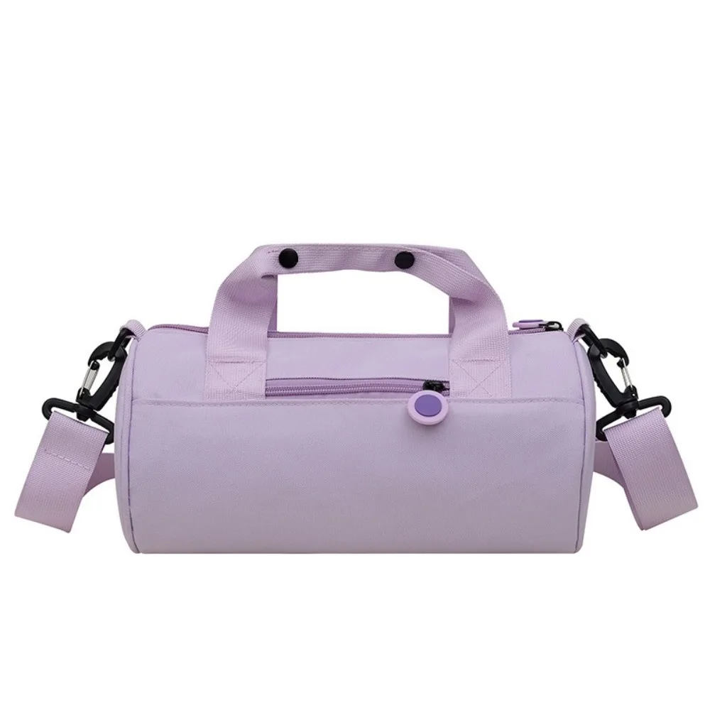 

One Shoulder Cylinder Gym Bag Solid Color Nylon Women Crossbody Bag Large Capacity Waterproof Fitness Yoga Storage Bag