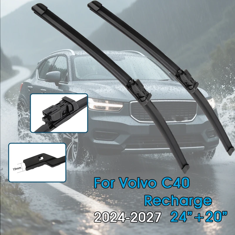 

Car Wiper Blades 24"+20" For Volvo C40 Recharge 2024-2027 Windshield Windscreen Front Window Blades Car Accessories
