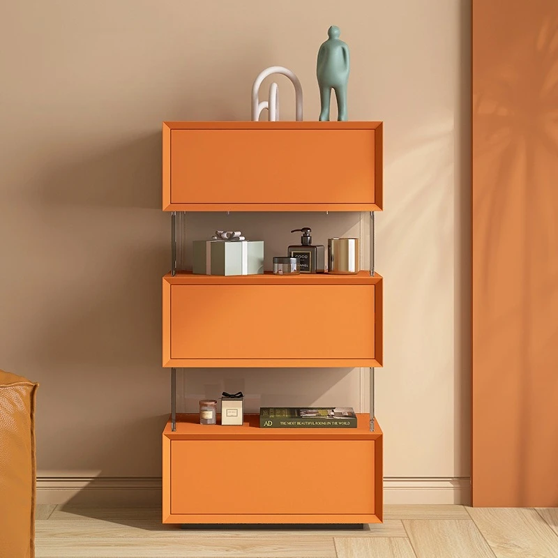 Three-bucket cabinet, simple and modern, solid wood chest of drawers