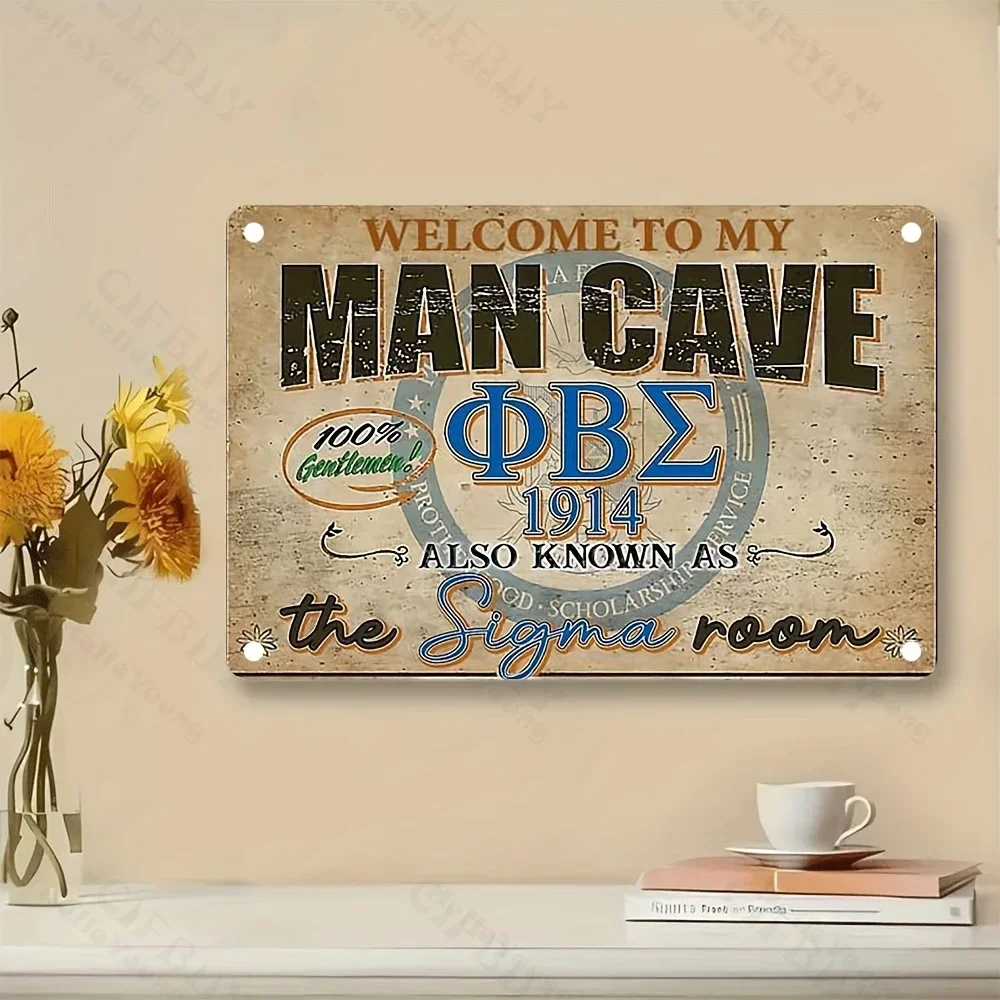 Phi Beta Sigma 1914 Iron Metal Sign Wall Decor for Man Cave Bar Fraternity House Rust Resistant Easy to Hang Collectible Sign