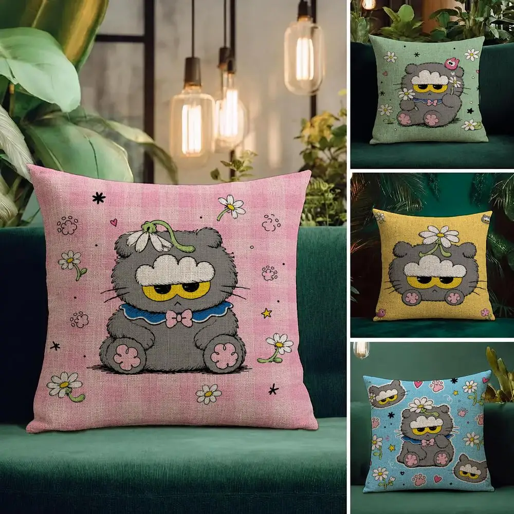 Character ZO & Friends Cushion Cover Natural Linen Pillowcase Set Cushion Cover for Sofa Bedroom Chair