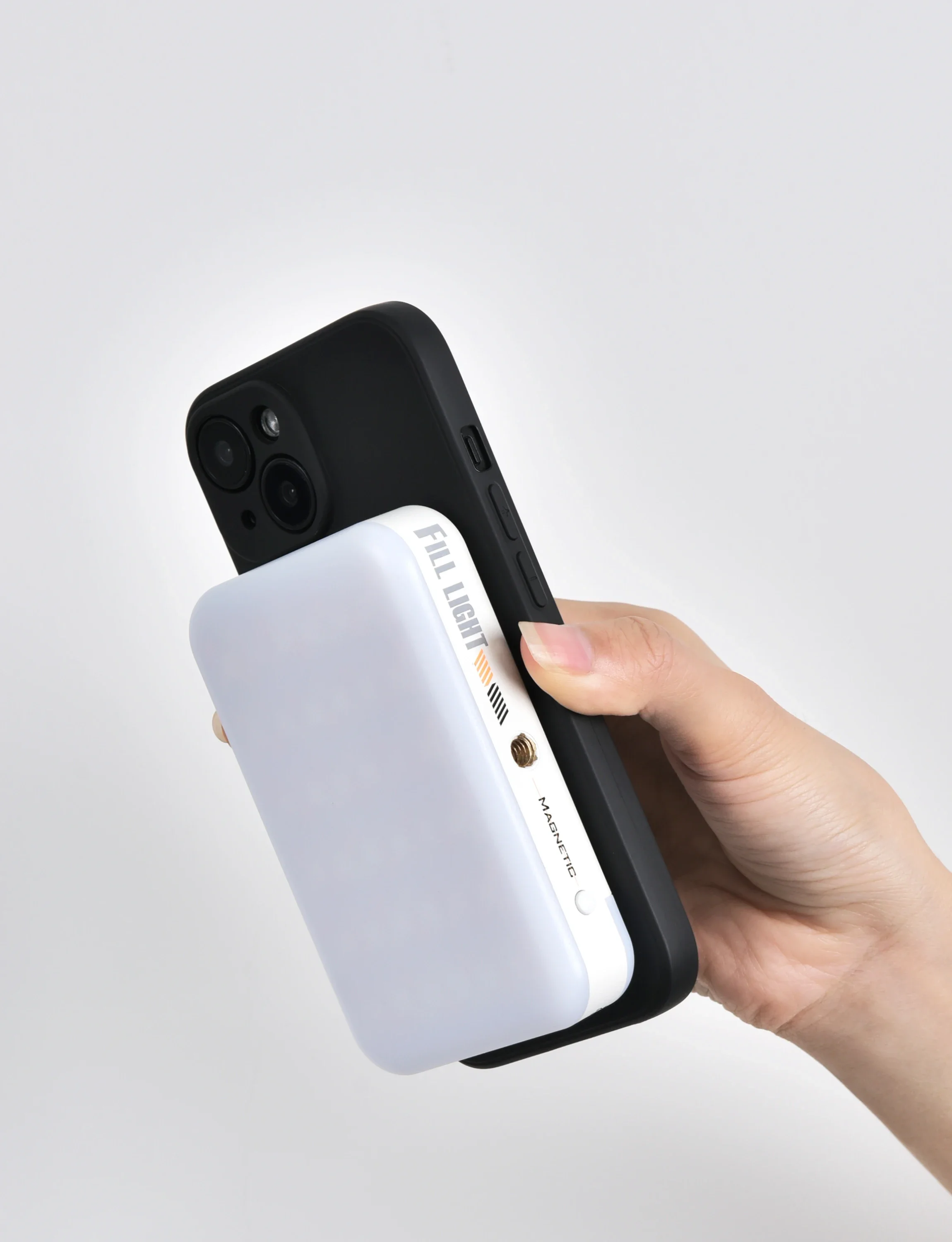 Luz de relleno RGB de carga inalámbrica magnética de doble cara para disparar y selfies de teléfonos móviles-accesorio de iluminación portátil