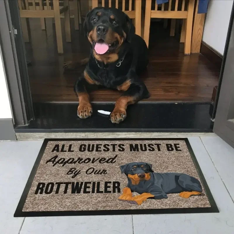 3D Dog Printed Door Mat Super Absorbent Bathroom Rug No Need To Knock Home Decor Drying Pad Kitchen Laundry Room Non Slip Carpet