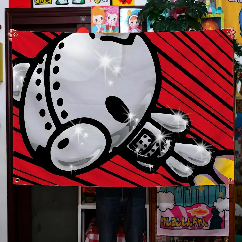Mascot Gloomy Bear Pity Retro Flags Wall Hanging Background Flag Wall Decor Banners for Outdoor Bedroom Dorm Room Decor