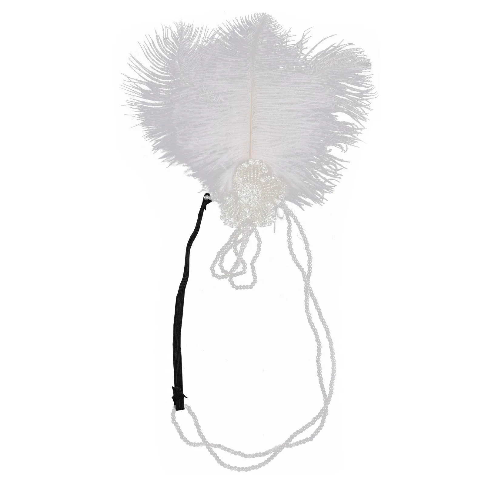 

Винтажная повязка на голову с перьями и стразами для женщин, для свадьбы, выпускного, вечеринки, Рождества, Хэллоуина, аксессуар для волос в стиле 1920-х годов