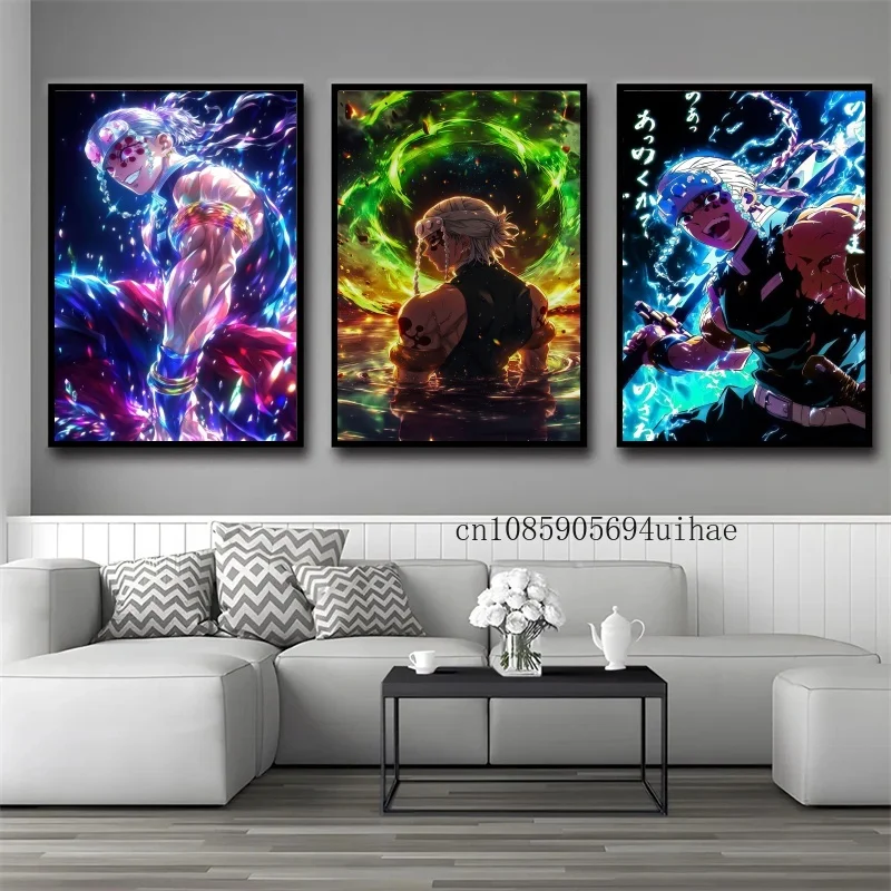 

Classic Pop Anime Demon Slayer Canvas Painting Kyojuro Rengoku Poster Wall Prints Picture for Living Room Modern Home Art Decor