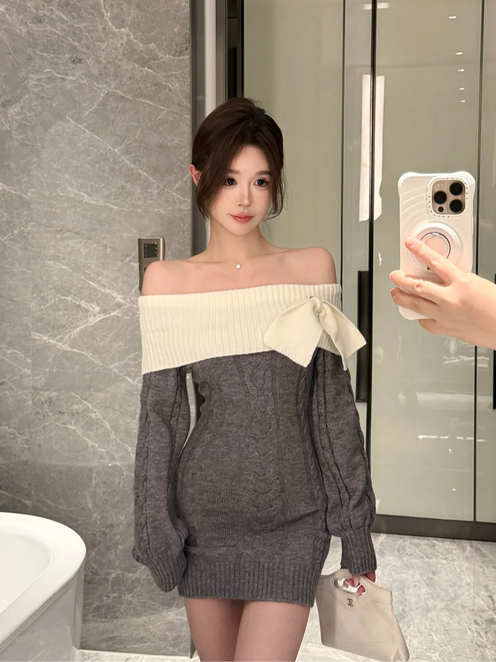 

Женский свитер-платье Pure Desire с длинным рукавом, облегающий, осенне-зимний, в стиле сладко-пикантный бодикон