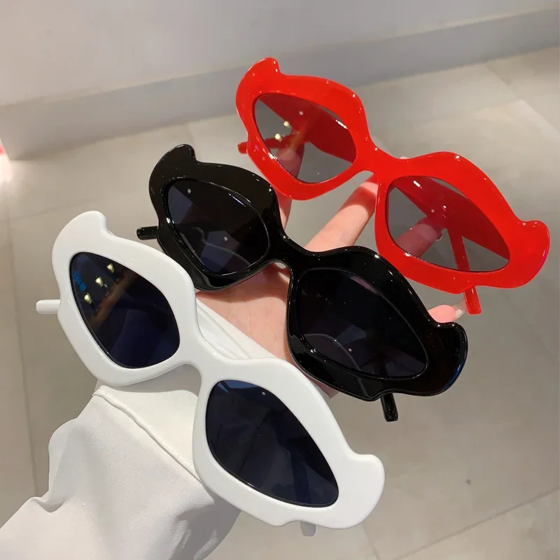 Vintage Brand Designer Irregular Wave Sunglasses Women Sun Glasses For Men Popular Punk Fashion Luxury Funny Cute Shades UV400
