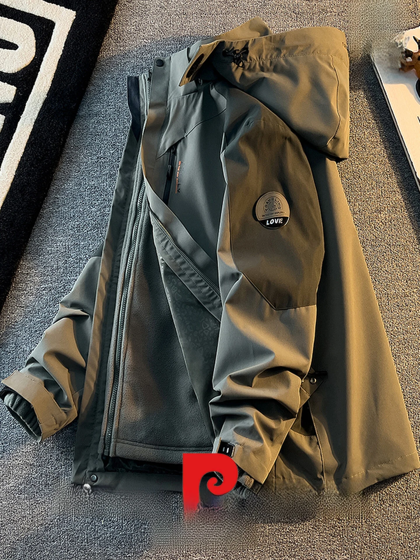 

Pierre Cardin Men's Tee-in-One Detachable Jaet Outdoor Climbing Coat Autumn Winter Faion Urban Sle Fce Lined Coat