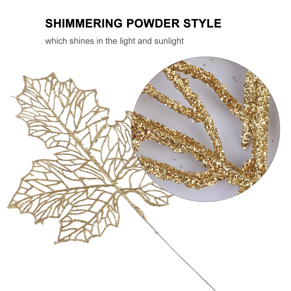 

4Pcs Simulation Delicate Maple Leaves Golden Artificial Xmas Decoration for Christmas Tree Wedding Party Floral Arrangement